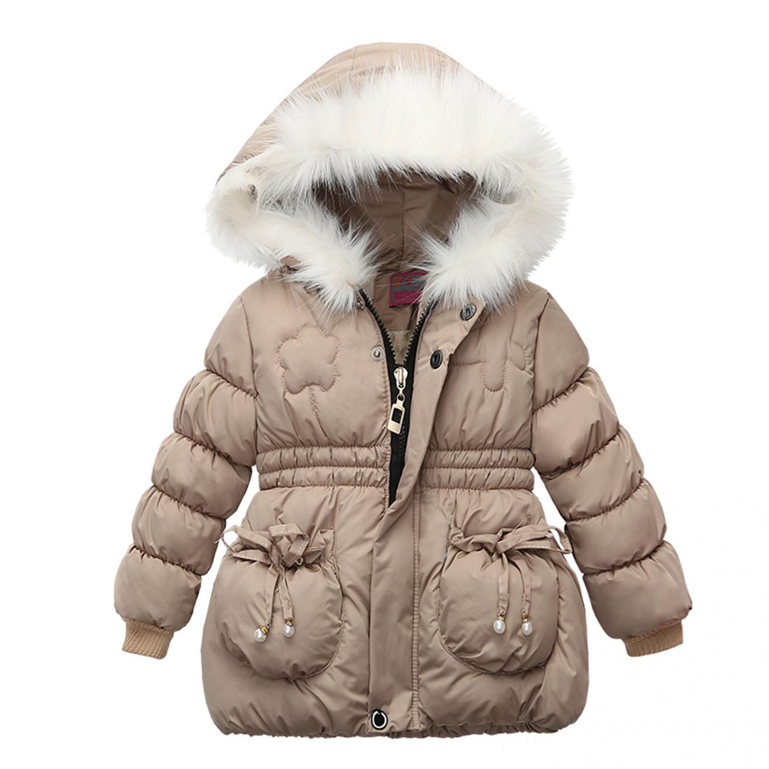 Gifts for Christmas Bidobibo Girls Winter Warm Hooded Coat, Toddler Thick Cotton-padded Snowsuit Down Coat Windproof Jacket Parka Outerwear for 1-3 Years
